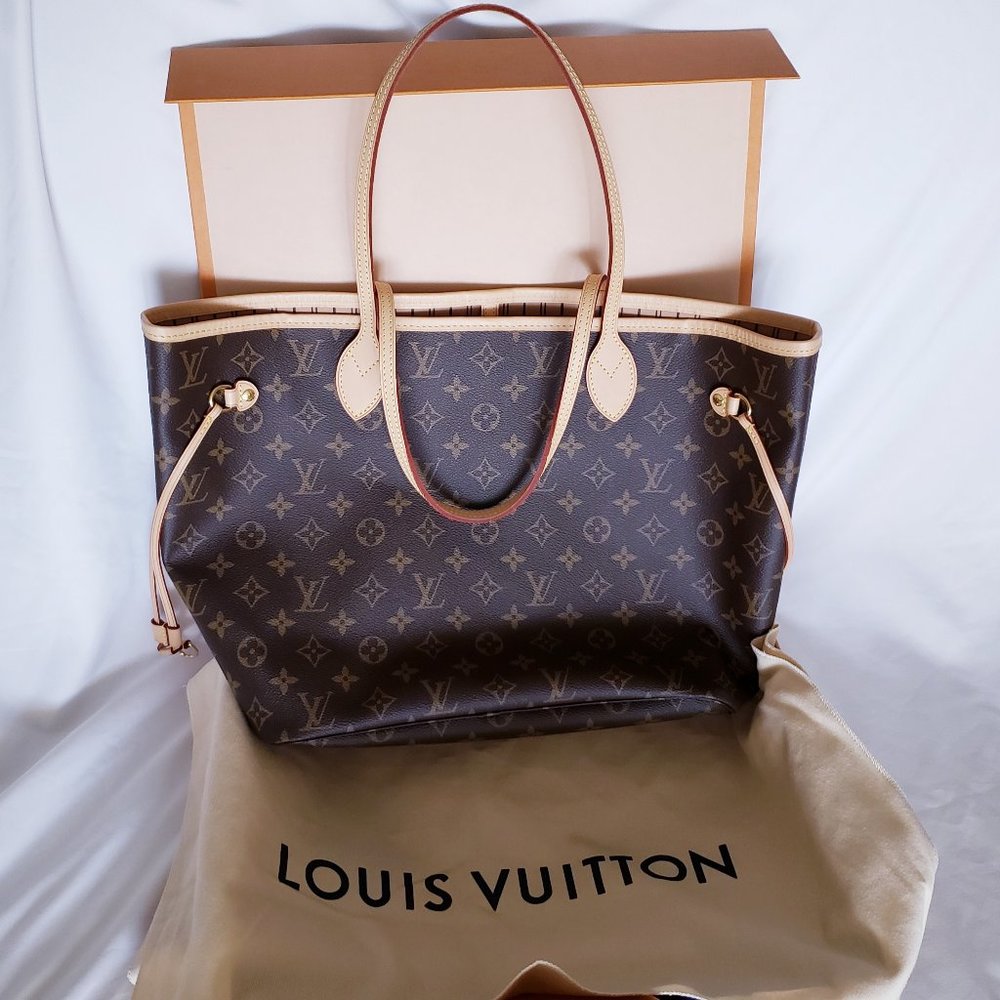**SOLD**Louis Vuitton Monogram Neverfull MM Beige Interior Made in France ~NEW